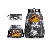 Jurassic World School Bag Backpack Pencil Case Shoulder Bag Three-piece Set _32