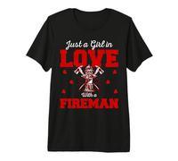 Just A Girl In Love Fireman Firefighter Proud Firefighters Premium T-Shirt