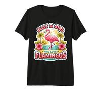 Just A Girl Who Loves Flamingos Lover Womens Bird Saying Fun Premium T-Shirt