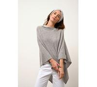 Just Cashmere Kaschmir-Poncho "Meredith" in Grau - Größe XXL | Damenjacken