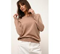 Just Cashmere Kaschmir-Pullover "Abigail" in Beige - Größe L | Damen Pullover Cardigans