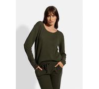 Just Cashmere Kaschmir-Pullover "Fiona" in Khaki - Größe S | Damen Pullover Cardigans