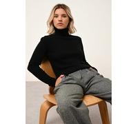 Just Cashmere Kaschmir-Rollkragenpullover "Ava" in Schwarz - Größe XL | Damen Pullover Cardigans