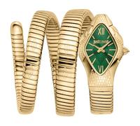 Quarzuhr JUST CAVALLI TIME "Cristallo", goldfarben, grün, Armbanduhren, Damen, Armbanduhr, Damenuhr, Edelstahlarmband, analog (20773551-0) goldfarben, grün