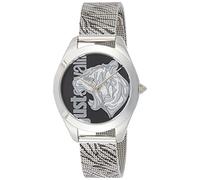 Just Cavalli Animalier Pantera - Damen Armbanduhr Fashion Quarz Armband und Edelstahlgehäuse Grau Display Analog Schwarz - JC1L210M0045