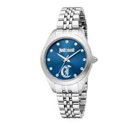 Just Cavalli Damenuhr Analog Quarz mit Edelstahlarmband JC1L309M0045, dunkelblau, Mode