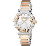 Just Cavalli Damen-Armbanduhr Analog Quarz mit Armband aus Edelstahl JC1L234M0265, Silbergrau, Glam