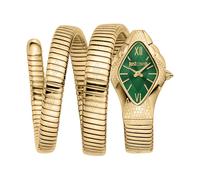 Quarzuhr JUST CAVALLI TIME "Cristallo", goldfarben, grün, Armbanduhren, Damen, Armbanduhr, Damenuhr, Edelstahlarmband, analog (20773551-0) goldfarben, grün