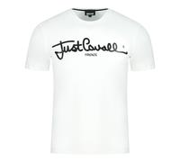 Just Cavalli Logo Unterschrift Weißes T-Shirt S