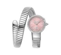 Quarzuhr JUST CAVALLI TIME "Signature Snake", silberfarben, Armbanduhren, Damen, Quarzuhr, Armbanduhr, Damenuhr, Edelstahlarmband, analog, Kristallsteine (36678350-0) silberfarben
