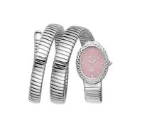 Quarzuhr JUST CAVALLI TIME "Signature Snake", silberfarben, Armbanduhren, Damen, Quarzuhr, Armbanduhr, Damenuhr, Edelstahlarmband, analog, Kristallsteine (60550109-0) silberfarben