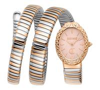 Quarzuhr JUST CAVALLI TIME "Signature Snake", silberfarben, roségoldfarben, Armbanduhren, Damen, Quarzuhr, Armbanduhr, Damenuhr, Edelstahlarmband, analog, Kristallsteine (85799035-0) silberfarben, ros
