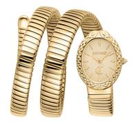Quarzuhr JUST CAVALLI TIME "Signature Snake", goldfarben, Armbanduhren, Damen, Quarzuhr, Armbanduhr, Damenuhr, Edelstahlarmband, analog, Kristallsteine (32529532-0) goldfarben