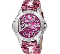 Just Cavalli Herren Analog Quarz Uhr mit Leder Armband JC1G260L0015