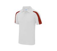 JUST COOL CONTRAST COOL POLO S ARCTIC WHITE / FIRE RED