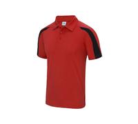 JUST COOL CONTRAST COOL POLO S FIRE RED / JET BLACK