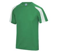 Just Cool Herren Contrast Cool T T-Shirt JC003 kelly green/arctic white S