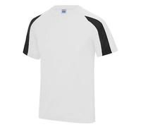 Just Cool Contrast Cool T-Shirt Recyceltes Polyester Atmungsaktiv Vegan Weiß/Schwarz 2XL