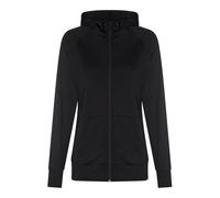 Just Cool Damen Sport Sweatshirt mit melierten Ärmeln - Schwarz / schwarz | S