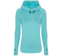 Just Cool Damen Sweatshirt mit Kapuze und hohem Kragen Cool - Ozeanblau meliert | S