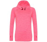 Just Cool Damen Sweatshirt mit Kapuze und hohem Kragen Cool - Rosa meliert | S