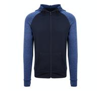 Just Cool Herren Sport Sweatshirt mit melierten Ärmeln - Dunkelblau / dunkelblau meliert | M
