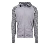 Just Cool Herren Sport Sweatshirt mit melierten Ärmeln - Grau / grau meliert | XL