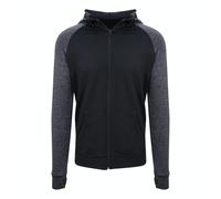Just Cool Herren Sport Sweatshirt mit melierten Ärmeln - Schwarz / schwarz meliert | S