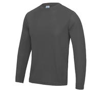 Just Cool Langärmeliges Sport T-Shirt für Männer Cool T - Kohle | 2XL