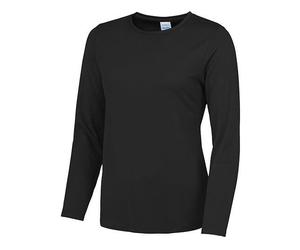 Just Cool - Women´s Long Sleeve Cool T Jet Black - Gr. - XL