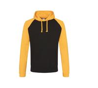 JH009 Just Hoods Kapuzenpullover Baseball-Stil Jet Black S