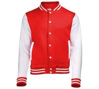 Just Hoods - Varsity Jacket Fire Red - Gr. - XXL