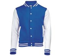 JH043 Just Hoods Jacke Baseball-Jacke mit kontrastfarbenen Ärmeln VARSITY-Jacke Royal Blue S