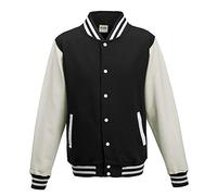 Just Hoods - Unisex College Jacke 'Varsity Jacket' BITTE DIE JH043 BESTELLEN! Gr. - M - Jet Black/White
