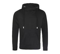 Just Hoods - Cross Neck Hoodie mit Jumbo-Kapuze/Jet Black, XXL