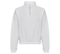 Just Hoods Damen Crop Top Sweatshirt mit kurzem Reißverschluss - Arktisweiß | XL
