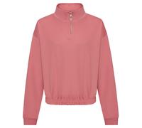 Just Hoods Damen Crop Top Sweatshirt mit kurzem Reißverschluss - Dusty rose | 2XS