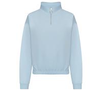 Just Hoods Damen Crop Top Sweatshirt mit kurzem Reißverschluss - Himmelblau | L