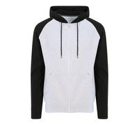 Just Hoods Herren Baseball Sweatshirt - Grau meliert / schwarz | 2XL