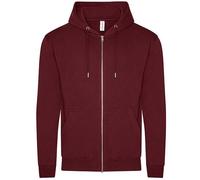 Just Hoods Herren Unisex College Hoodie Zoodie Hoody Sweatjacke Kapuzenjacke Burgundy L