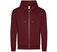Just Hoods Herren Unisex College Hoodie Zoodie Hoody Sweatjacke Kapuzenjacke Burgundy XL