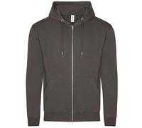 Just Hoods Herren Unisex College Hoodie Zoodie Hoody Sweatjacke Kapuzenjacke Charcoal (Heather) XXL