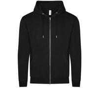 Just Hoods Herren Unisex College Hoodie Zoodie Hoody Sweatjacke Kapuzenjacke Deep Black XS