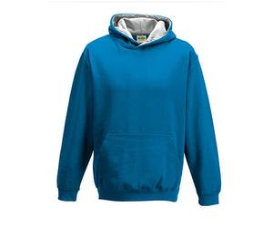 Just Hoods - Kids´ Varsity Hoodie Sapphire Blue - Gr. - XL