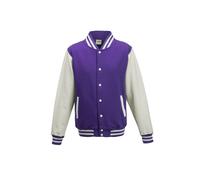 AWDis Jungen Jacke Kids Varsity regular Jacke , mehrfarbig (Purple/White), X-Small