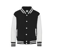 AWDis Jungen Jacke Kids Varsity regular Jacke , mehrfarbig (Fire Red/White), Small