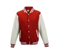Just Hoods Kinder Kids' Varsity Jacket Sweatjacke JH043J fire red/white 9/11 (L)