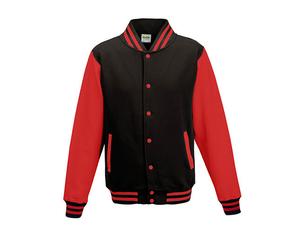 Just Hoods - Kids´ Varsity Jacket Jet Black - Gr. - L