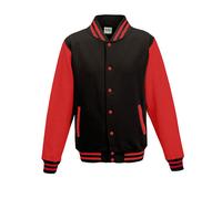 Just Hoods - Kids´ Varsity Jacket Jet Black - Gr. - M