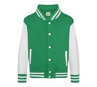 Just Hoods - Kinder College Jacke/Kelly Green/White, 9/11 (L)